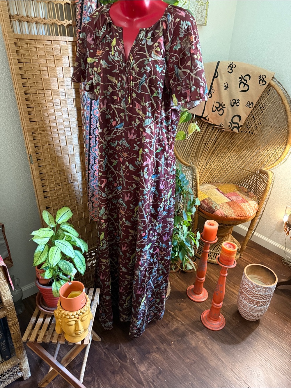 Stunning Point Surf Burgundy Floral Maxi Dress
